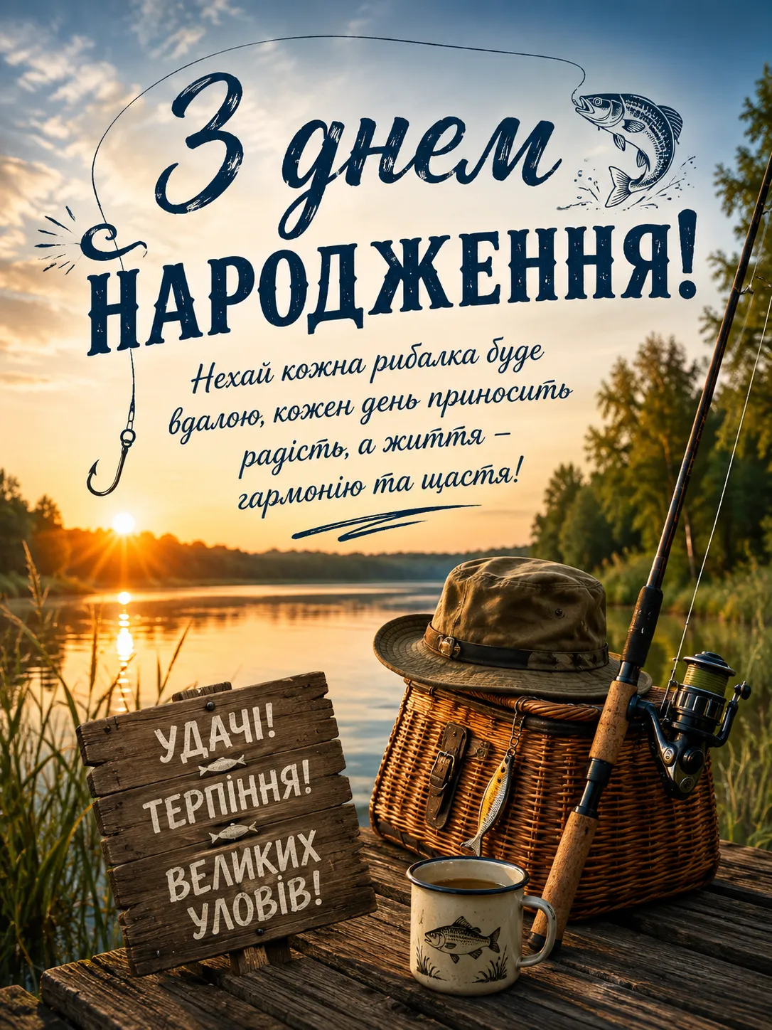Святкова картинка чоловікові на день народження - зі щирими словами, для надсилання на телефон Святкова картинка чоловікові на день народження - зі щирими словами, для надсилання на телефон